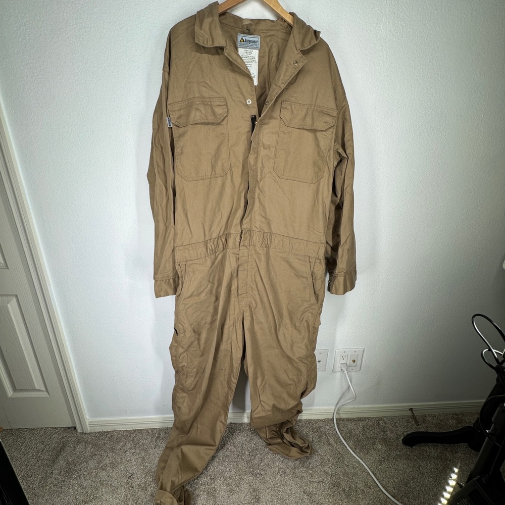 Mens‎ Workwear Flame Resistant Coveralls 46 Long FRC Industrial Heavy Utility